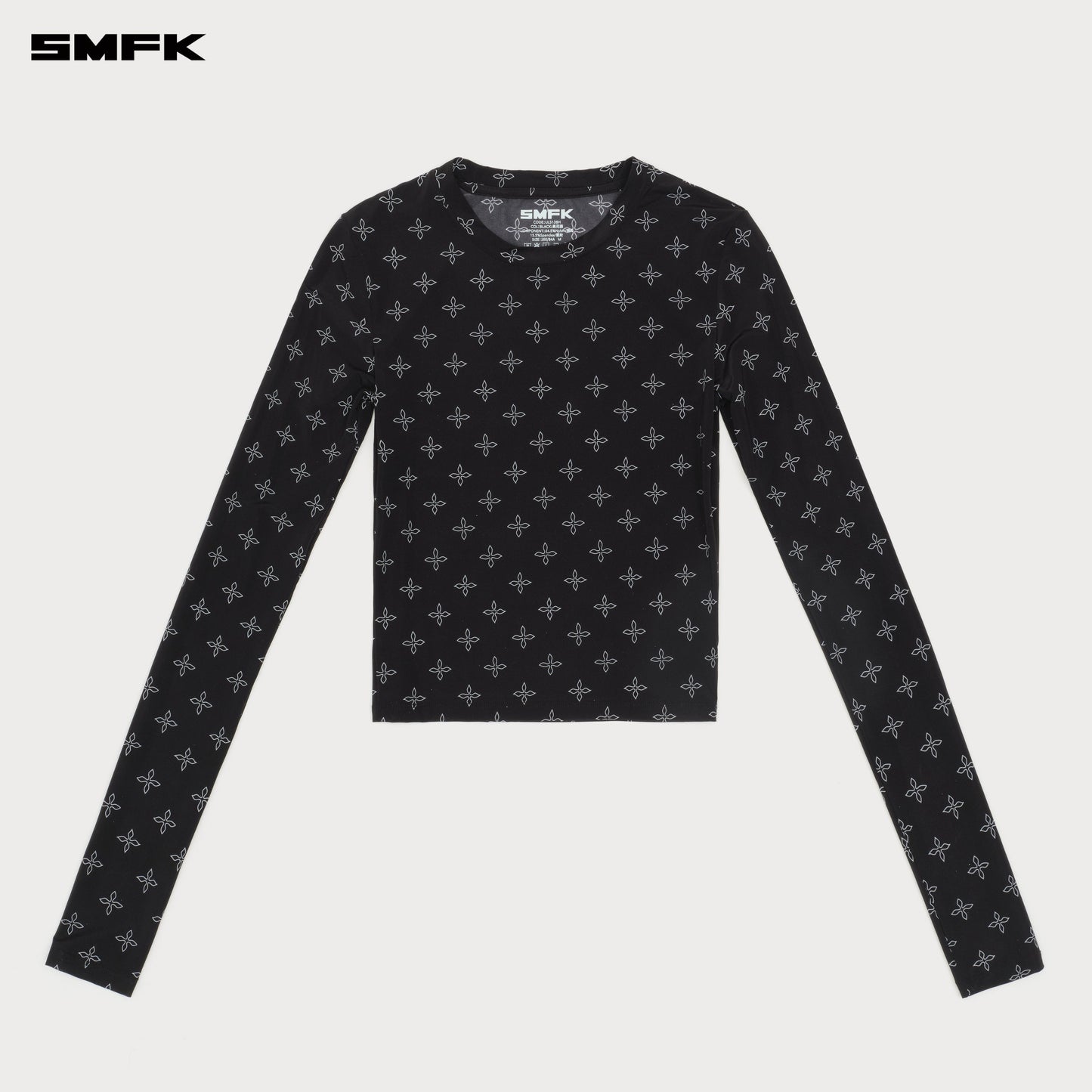 SMFK Compass Hug Hand-painted Garden Slim Top Black