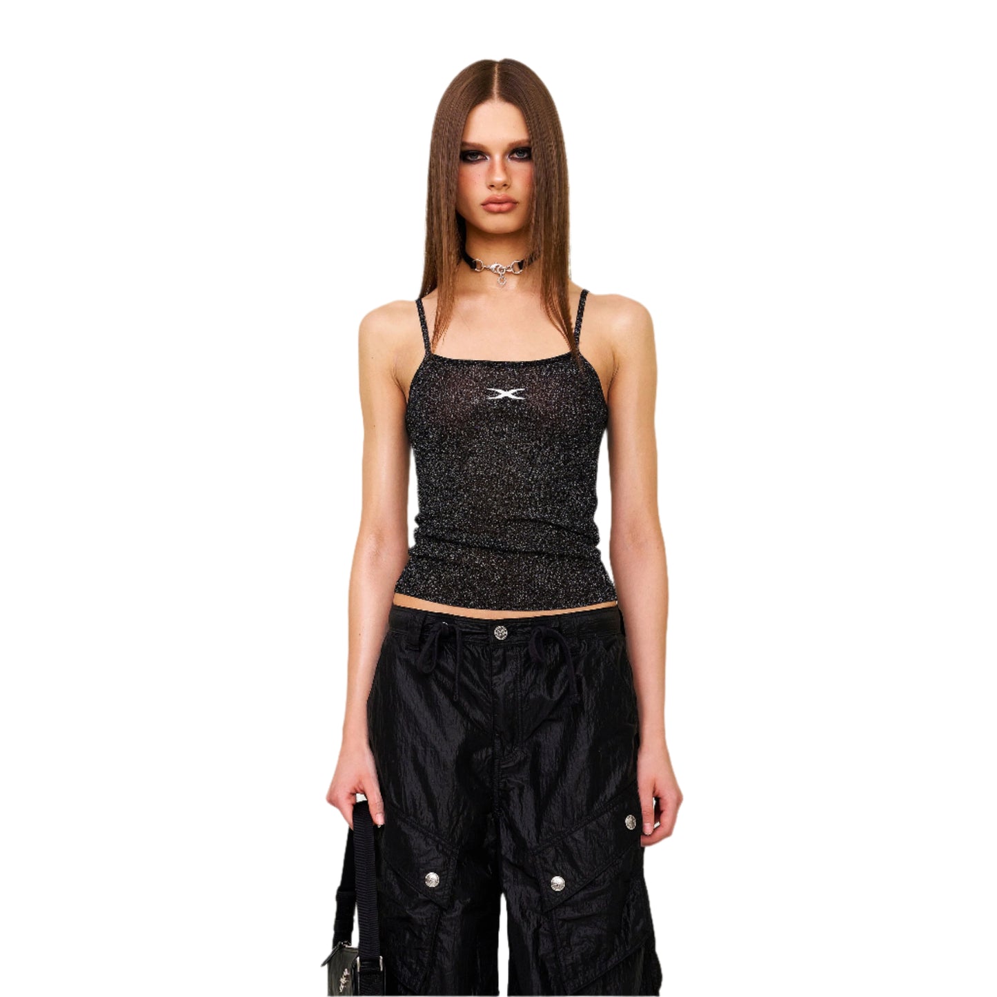 SMFK Future Nebula Knitted Strap Top Nebula Black