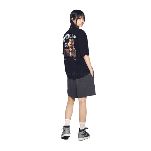 ADLV World Wide Travel Quokka Artwork Short Sleeve T-Shirt (Overseas Exclusive) Black