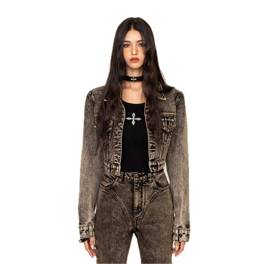 SMFK Ancient Myth Mustang Cropped Denim Jacket