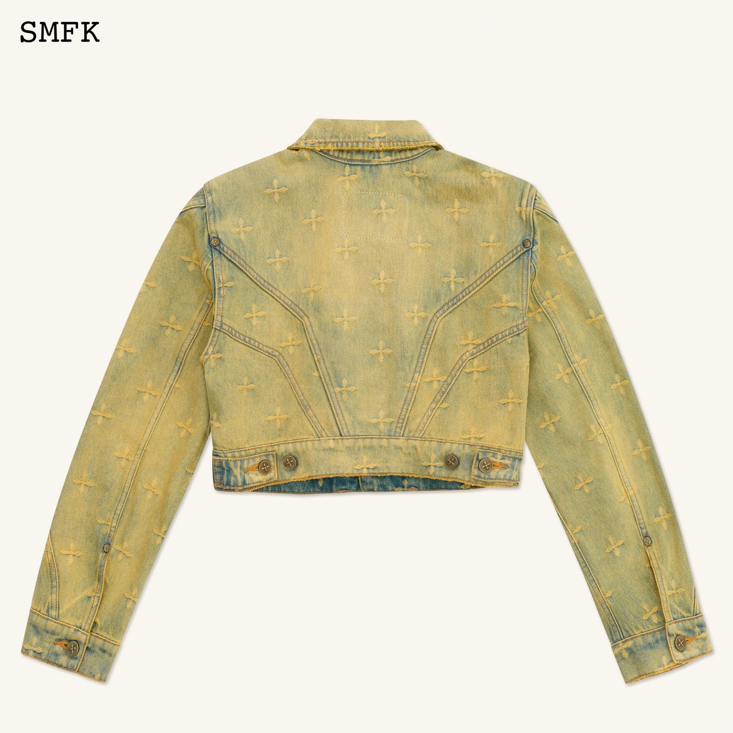 SMFK Ancient Myth Temple Garden Denim Jacket Aurora Blue