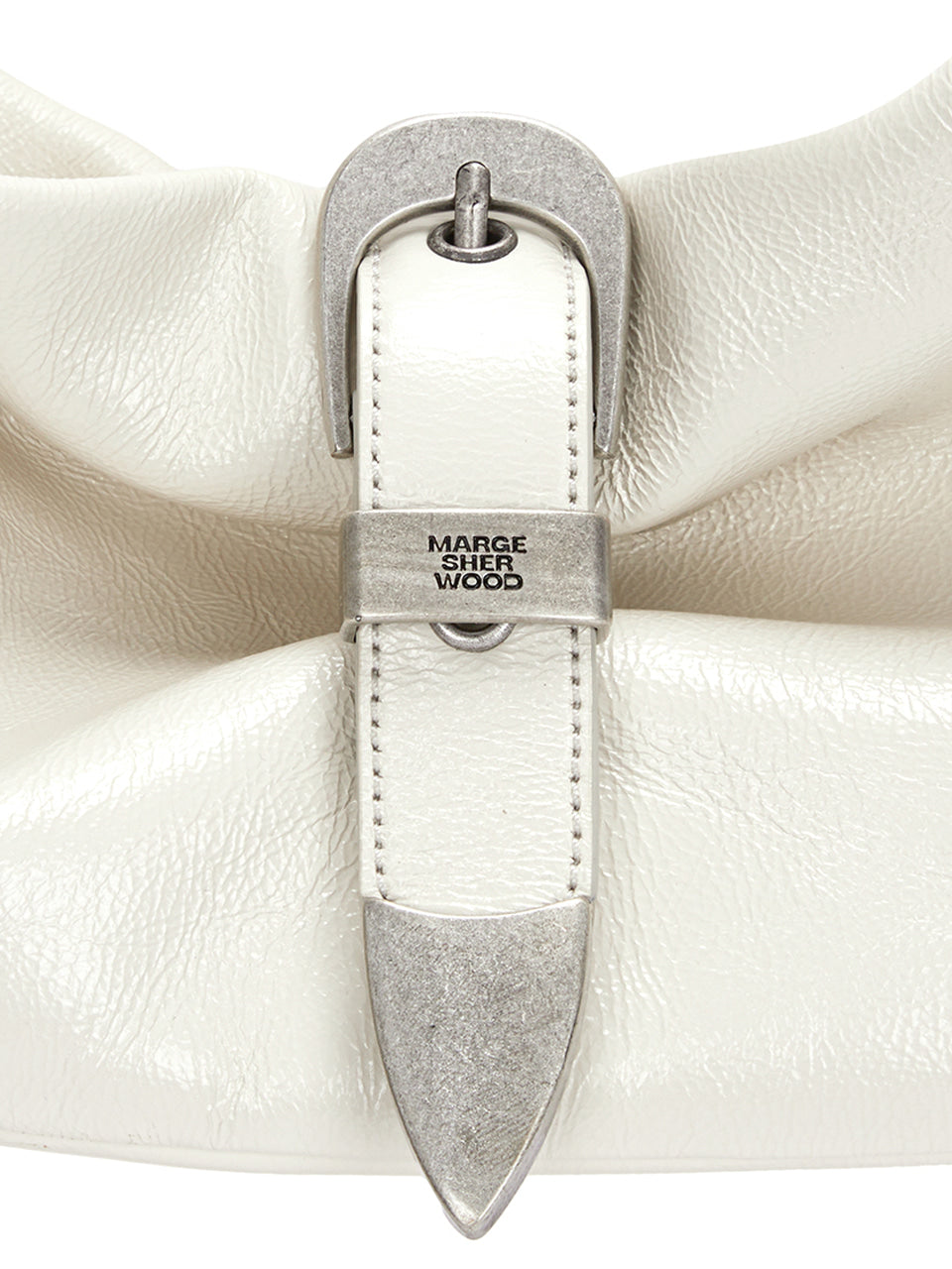 MARGESHERWOOD Belted Hobo Medium_Cream Glossy Plain