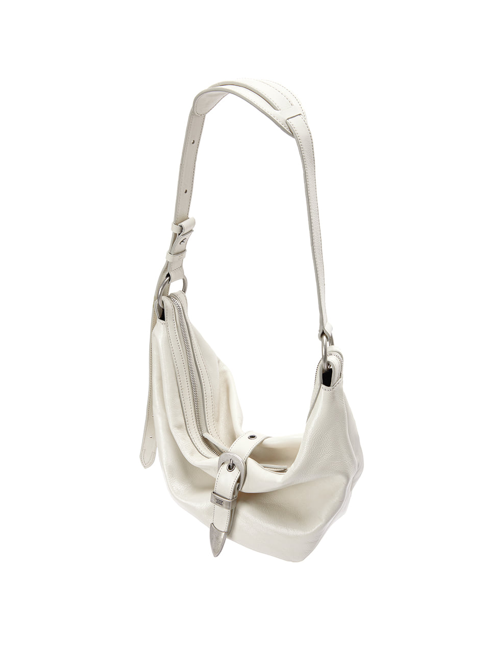 MARGESHERWOOD Belted Hobo Medium_Cream Glossy Plain