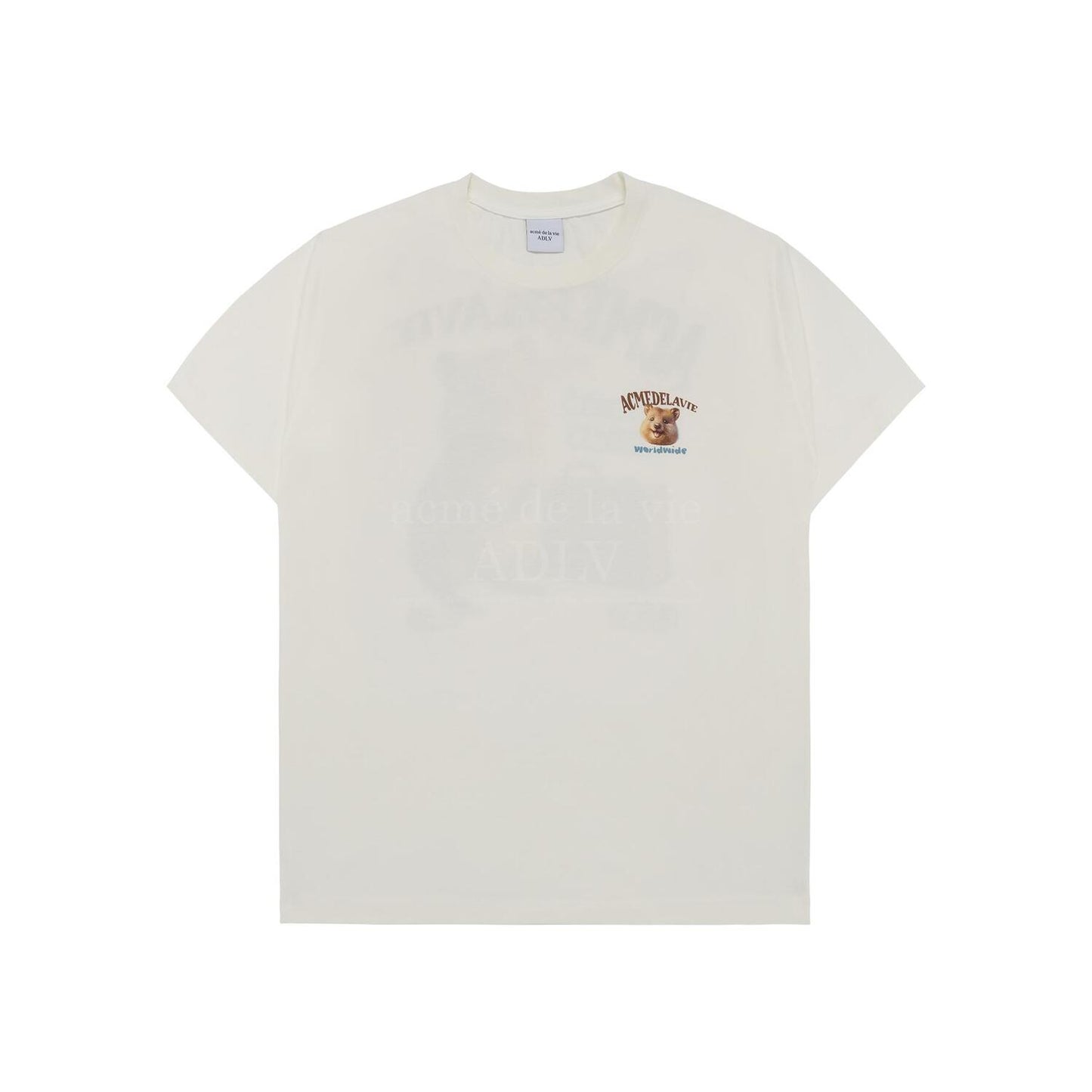 ADLV World Wide Travel Quokka Artwork Short Sleeve T-Shirt (Overseas Exclusive) Cream