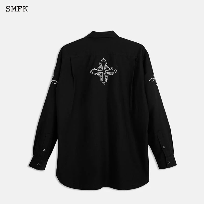 SMFK Compass Black Night Flower Classical Shirt