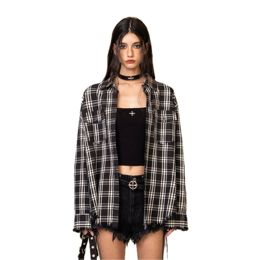 SMFK Compass Garden Wide Cargo Shirt Black Grid