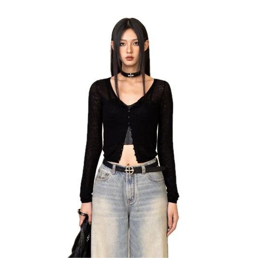 SMFK Compass Classic Superfine Wool Cardigan Black