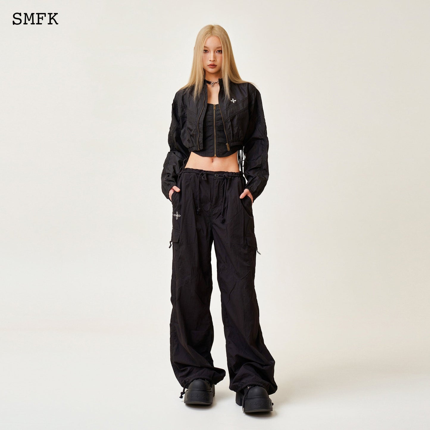 SMFK Compass Cross Classic Paratrooper Pants In Black