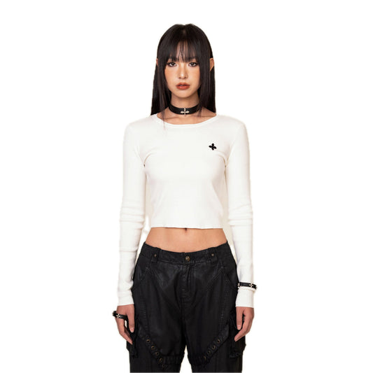 SMFK Compass Cross Floral Classic Horse Knitwear White