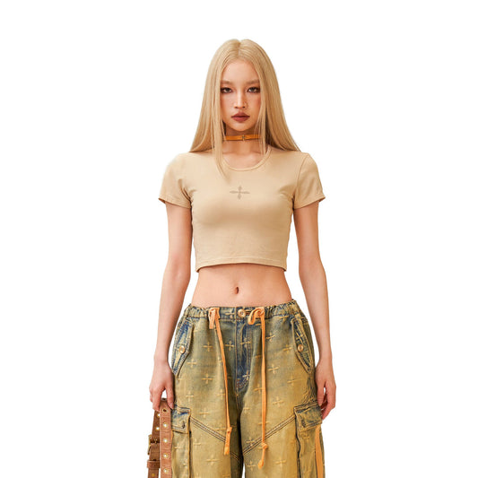 SMFK Compass Cross Classic Athletic Tight Tee Sand