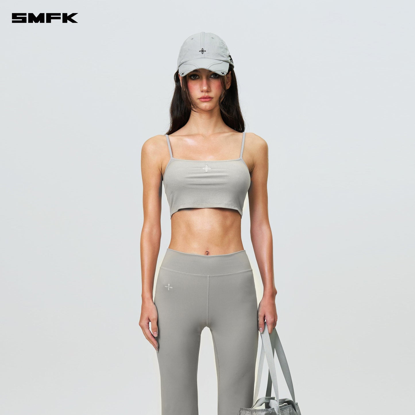 SMFK Compass Hug Ultra-Short Sports Strap Top Gray