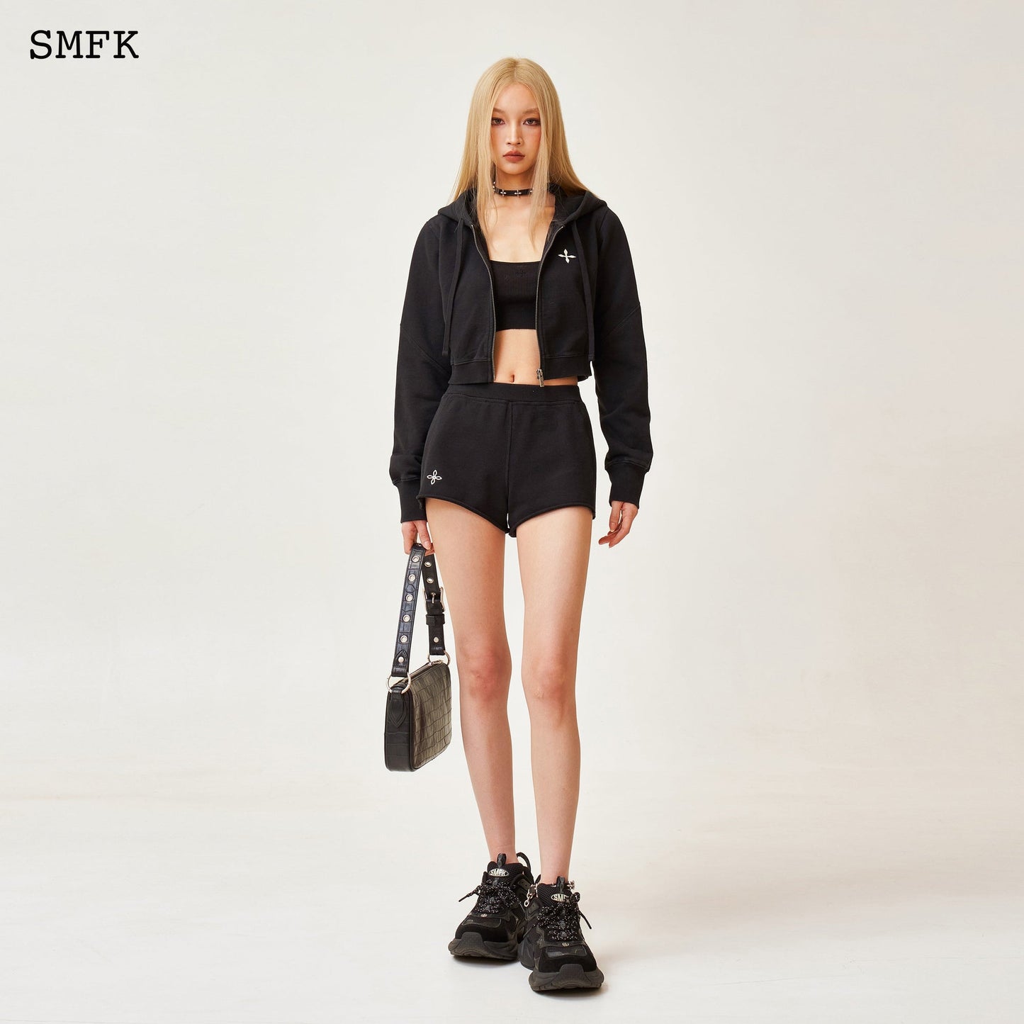 SMFK Compass Rove Stray Slim-Fit Sporty Shorts Black