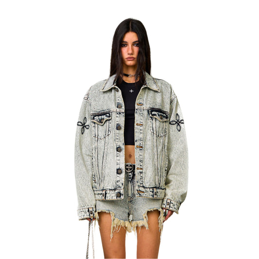 SMFK Compass Tarpan Snowflake Denim Jacket