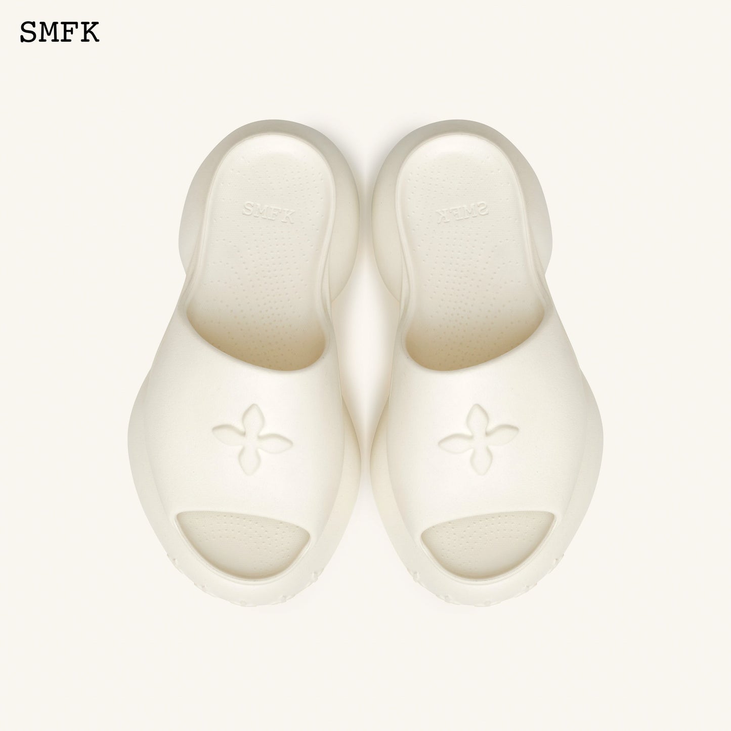 SMFK Compass Wave Platform Bumper Sandal In White