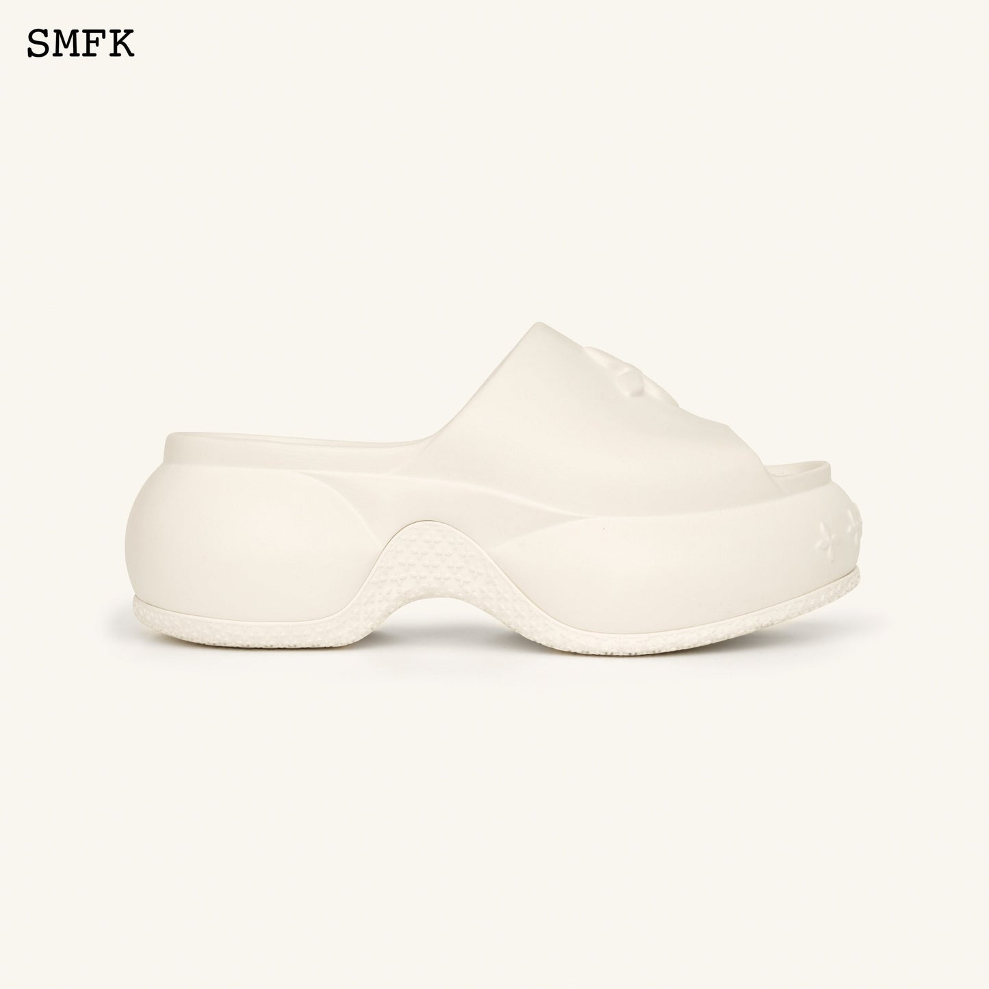 SMFK Compass Wave Platform Bumper Sandal In White