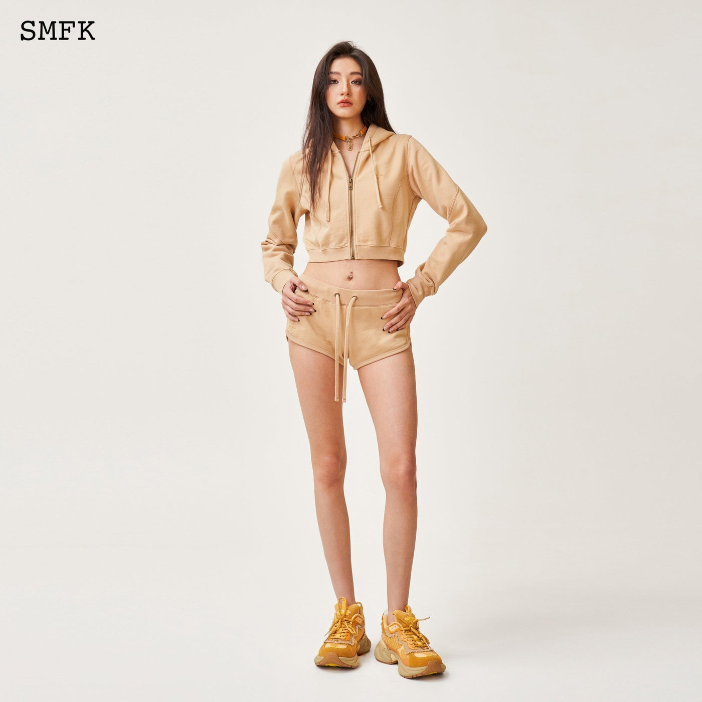 SMFK Compass Wave Retro Jogging Shoes In Brown