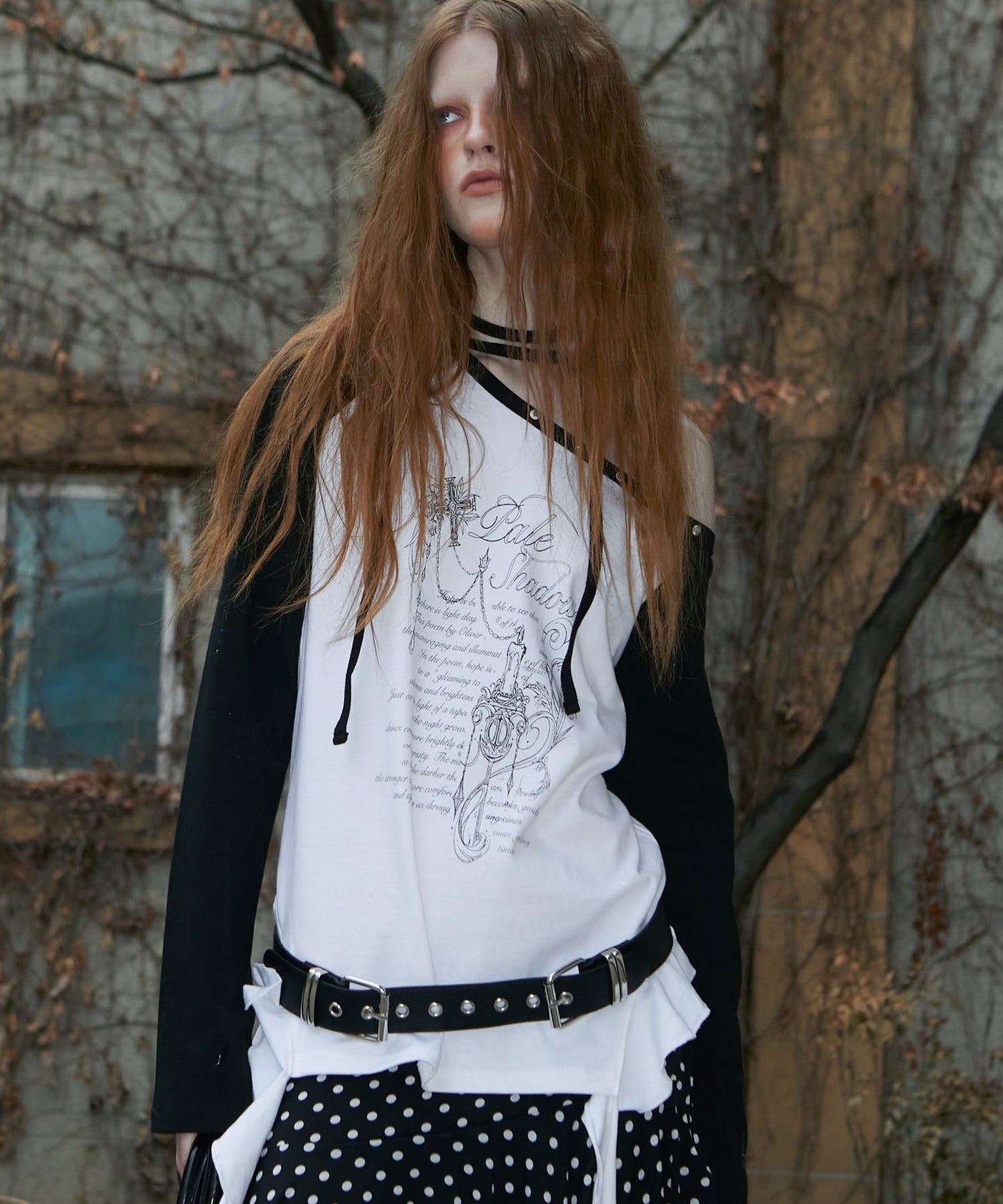 NOTKNOWING One Shoulder Raglan Ruffle Top