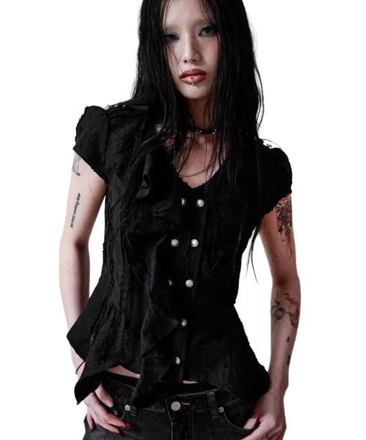 NOTKNOWING Mili Grunge Blouse Black