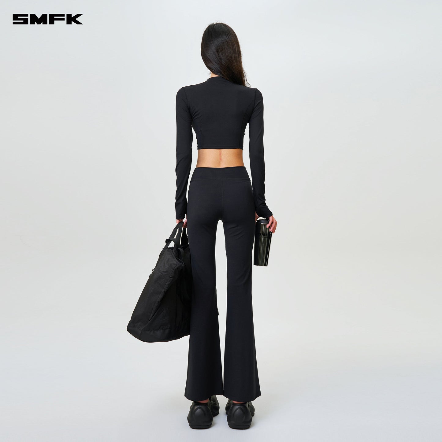 SMFK Future Wave Body Shaping Sports Flared Pants Black
