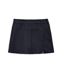 YUSE Belted Layered Denim Mini Skirt - Raw Indigo