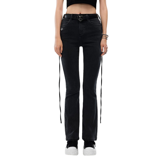SMFK Mermaid Vintage Denim Jeans Black