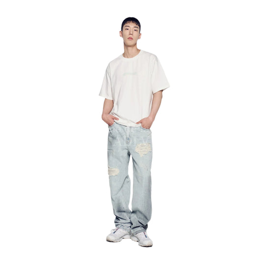 ADLV Rabbit T-Shirt Bear Short Sleeve T-Shirt Cream