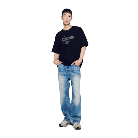 ADLV Bear Friends Doodle Artwork Short Sleeve T-Shirt Black