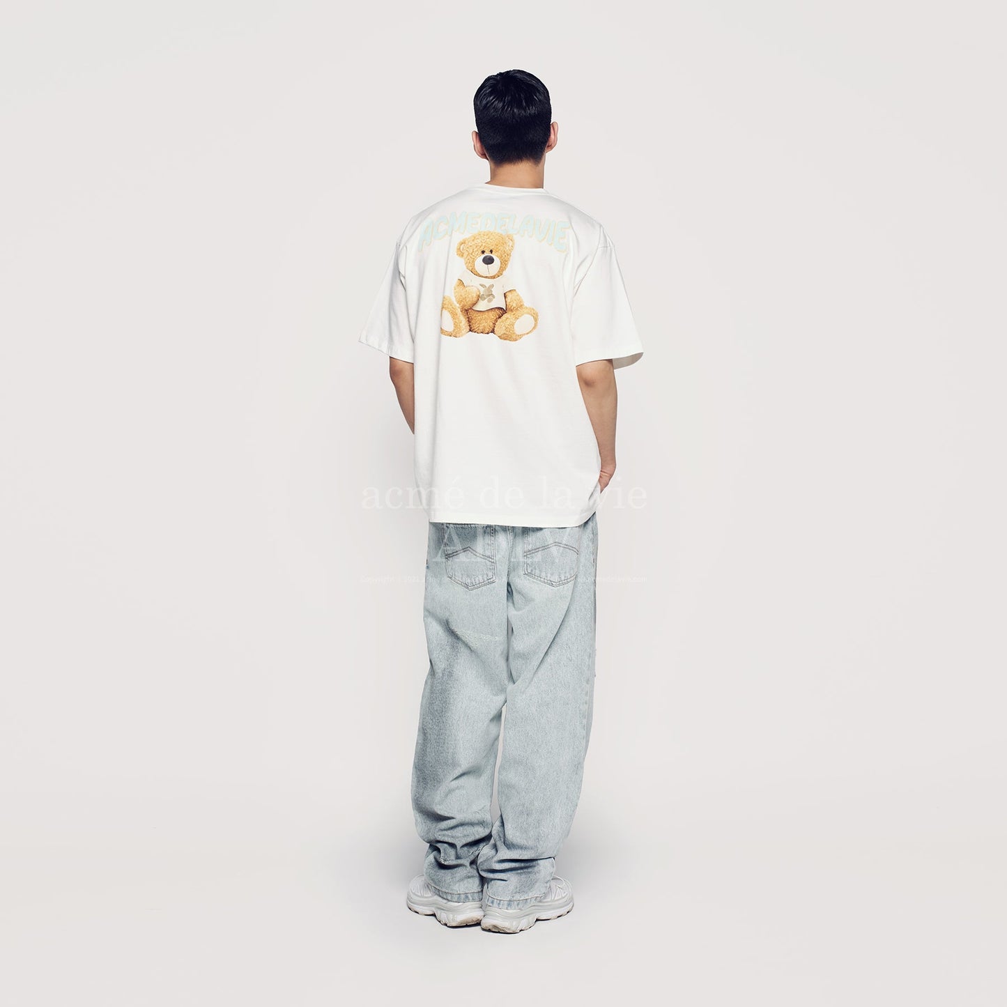 ADLV Rabbit T-Shirt Bear Short Sleeve T-Shirt Cream