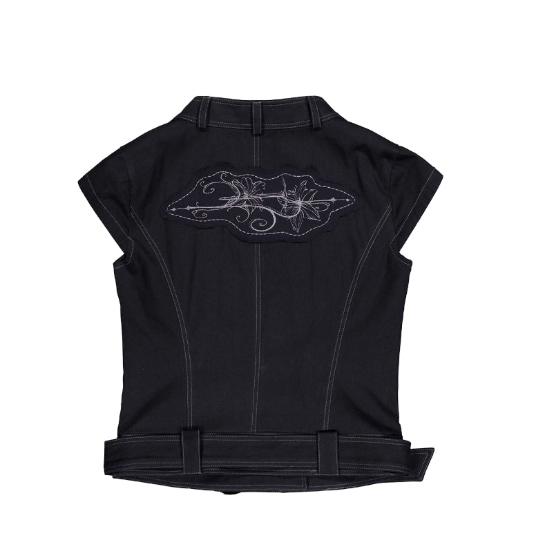 NOTKNOWING Short Sleeve Double Jacket Black
