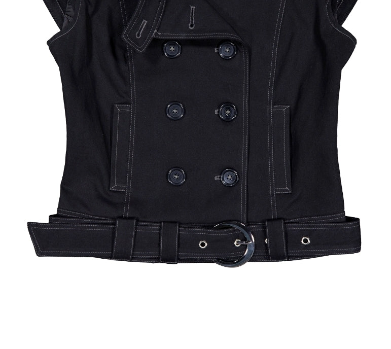 NOTKNOWING Short Sleeve Double Jacket Black