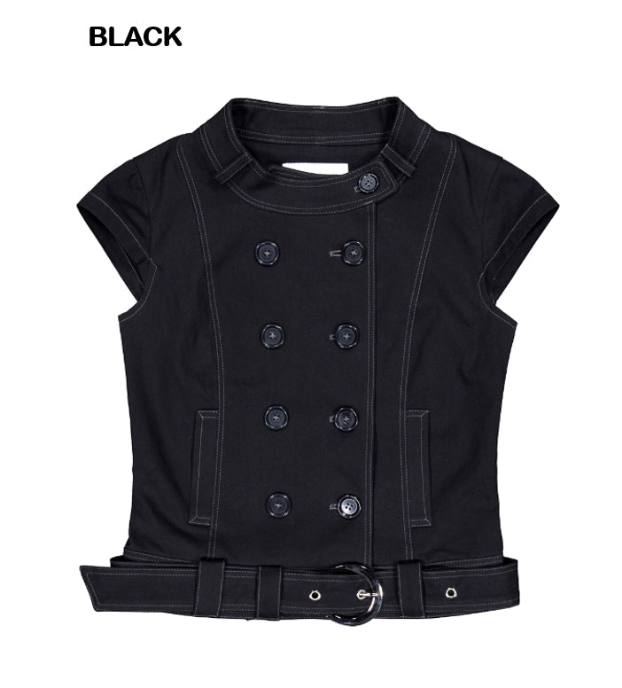 NOTKNOWING Short Sleeve Double Jacket Black