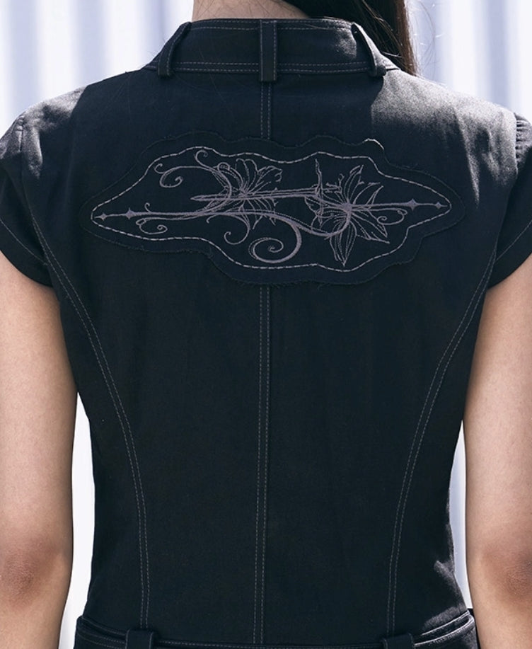 NOTKNOWING Short Sleeve Double Jacket Black