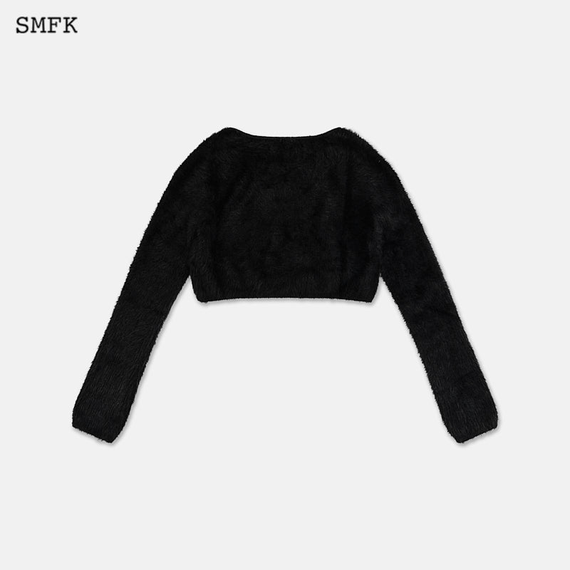 SMFK Panda Wool Short Cardigan Black