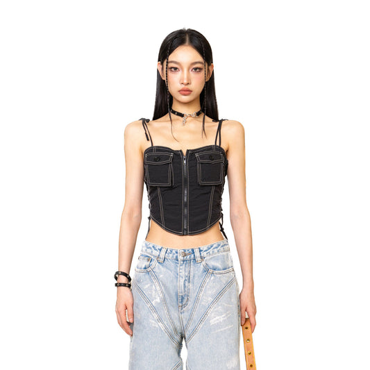 SMFK Wildworld Black Stray Paratrooper Corset Tube Top