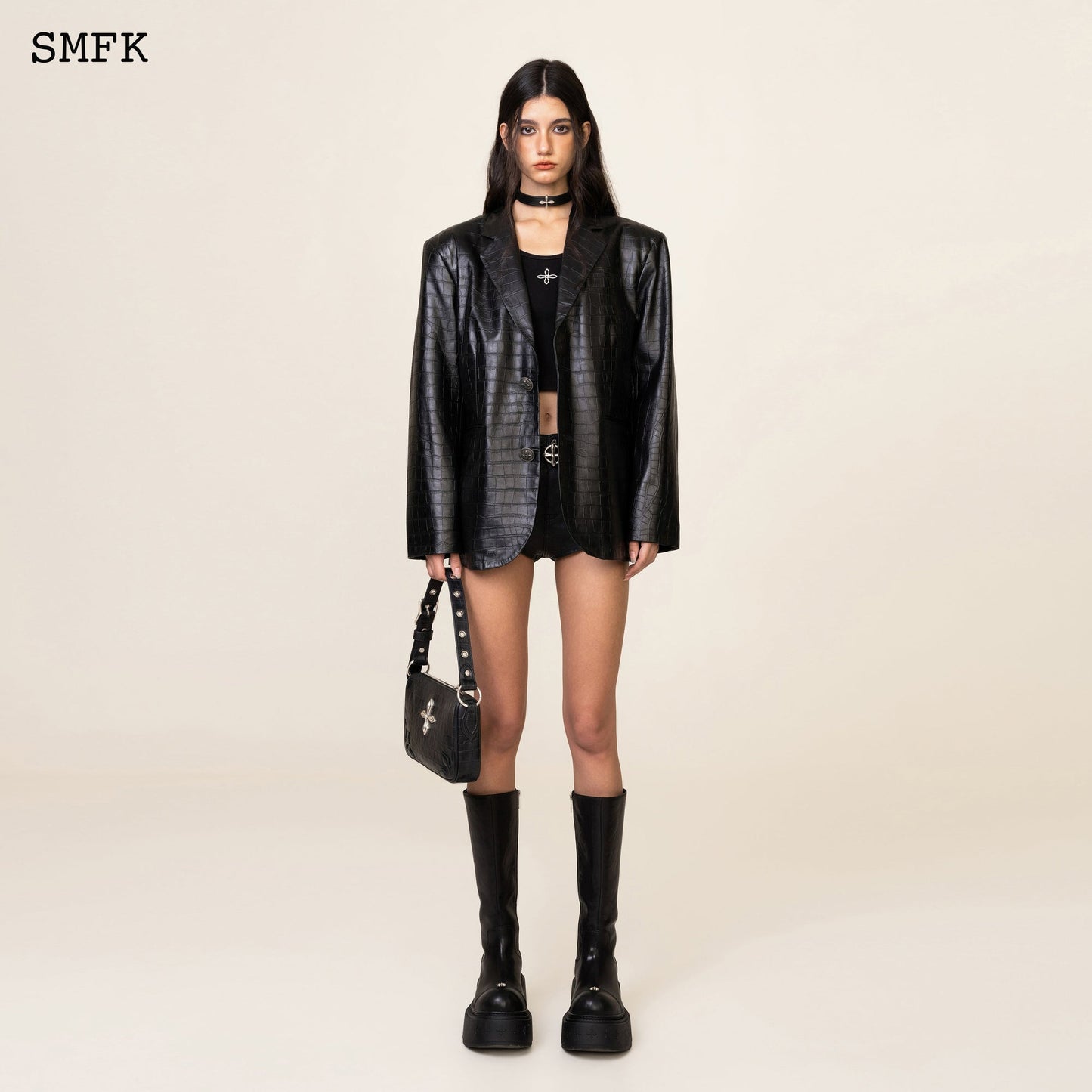 SMFK WildWorld Cross Sporty Vest Top In Black
