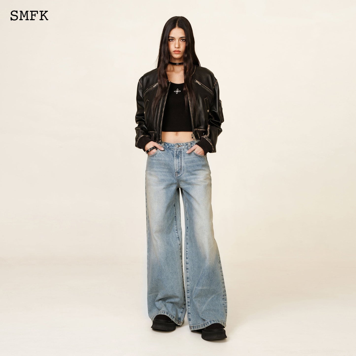 SMFK WildWorld Cross Sporty Vest Top In Black