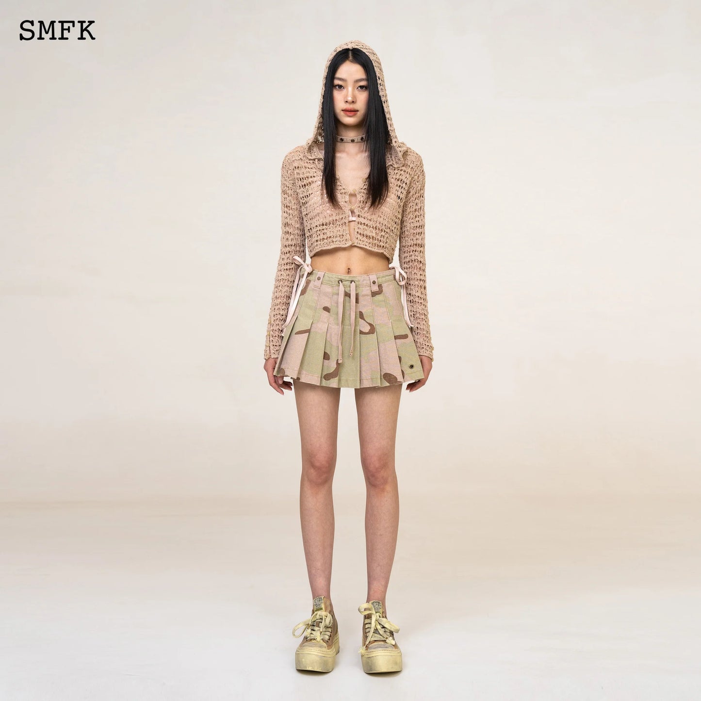 SMFK WildWorld Desert Camouflage Pleated Mini Skirt