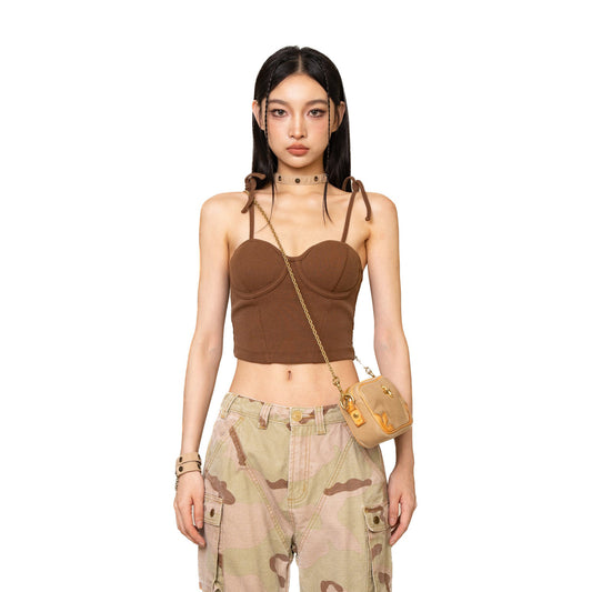 SMFK Wildworld Desert Tactic Tube Top in Brown