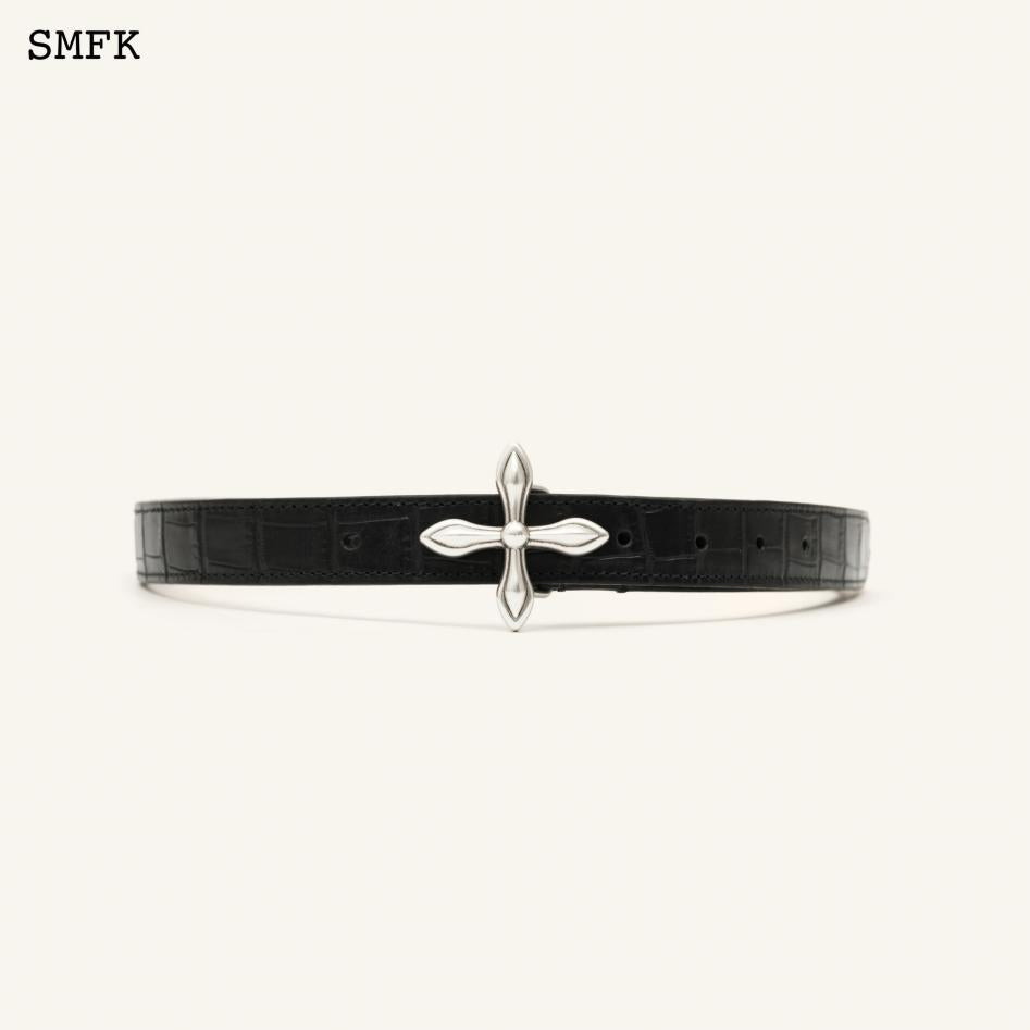 SMFK Compass Cross Crocodile Leather Belt