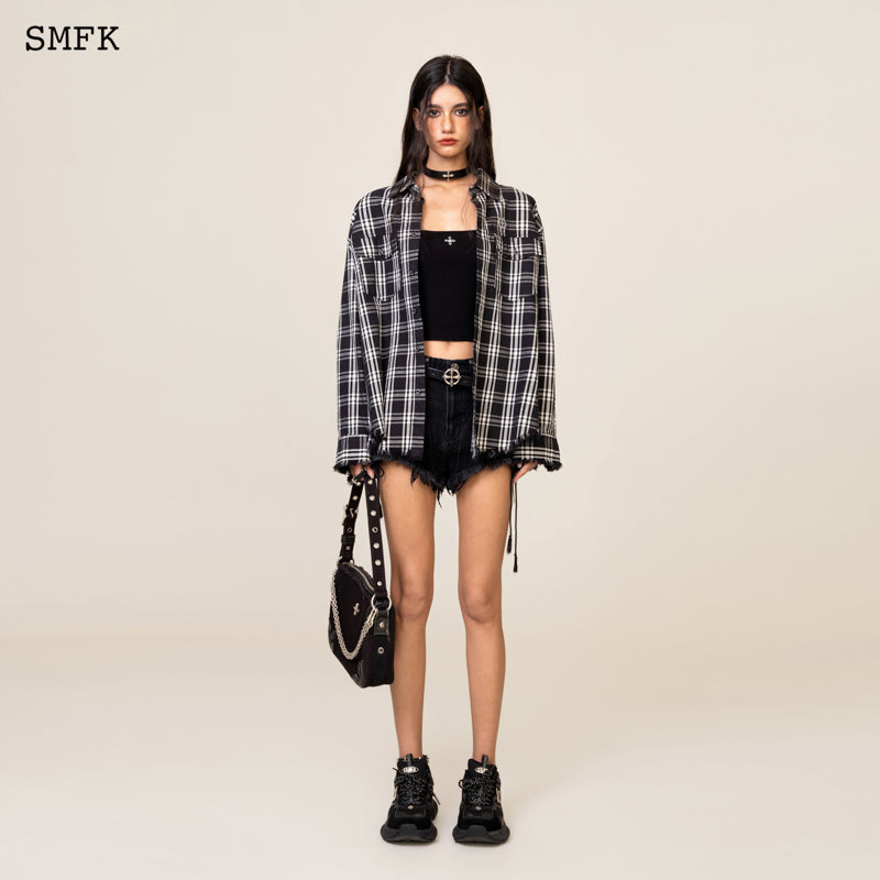 SMFK Compass Garden Wide Cargo Shirt Black Grid