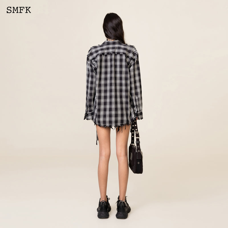SMFK Compass Garden Wide Cargo Shirt Black Grid