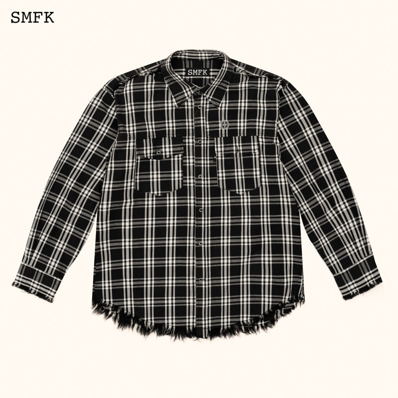 SMFK Compass Garden Wide Cargo Shirt Black Grid
