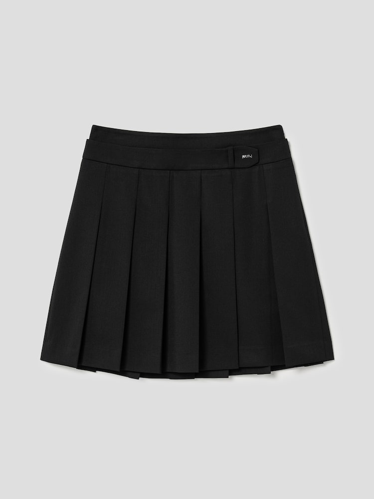 JUUN.J Double Waist Flats Mini Skirt Black