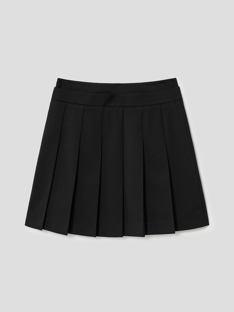 JUUN.J Double Waist Flats Mini Skirt Black