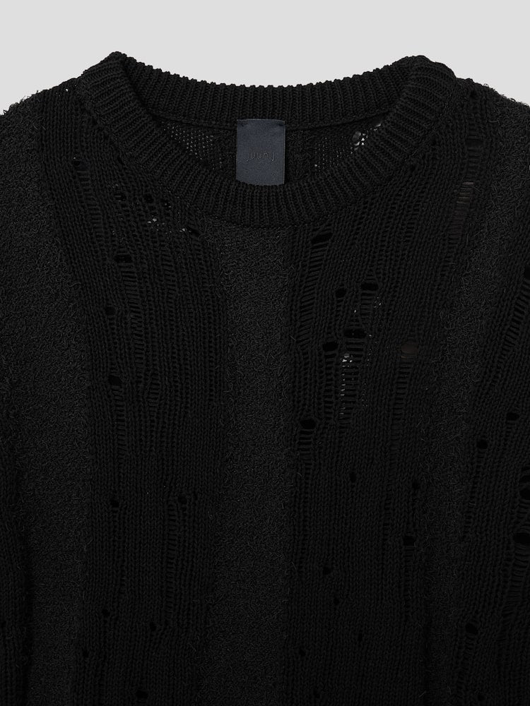 JUUN.J Black Openwork Jumper