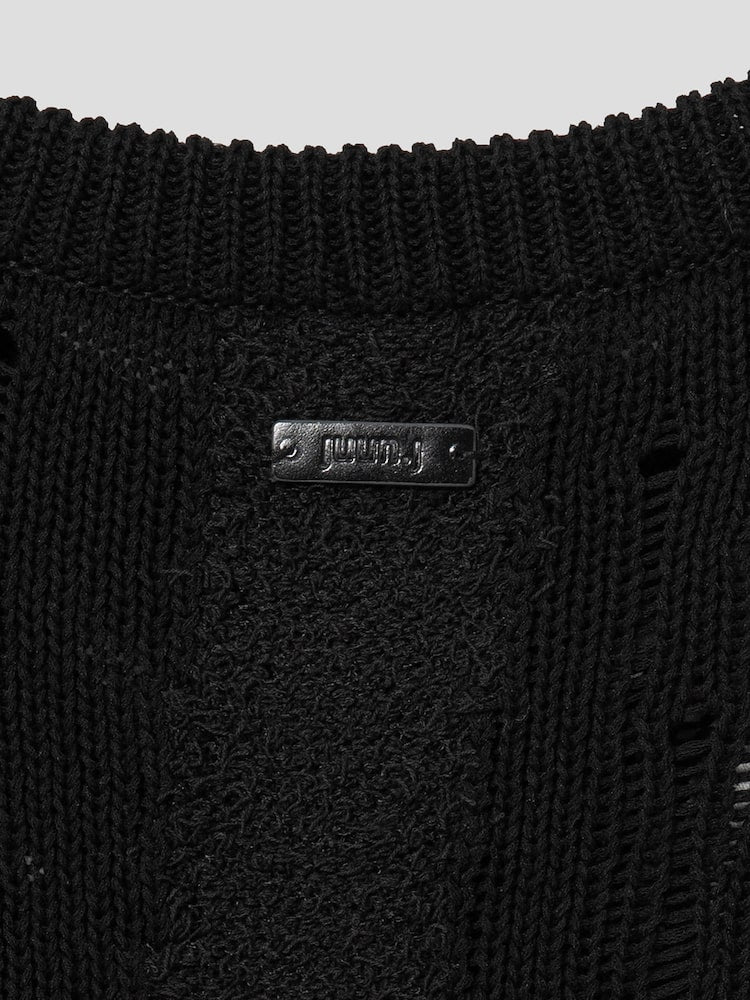 JUUN.J Black Openwork Jumper