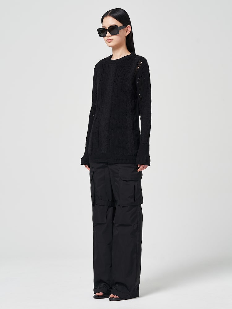 JUUN.J Black Openwork Jumper
