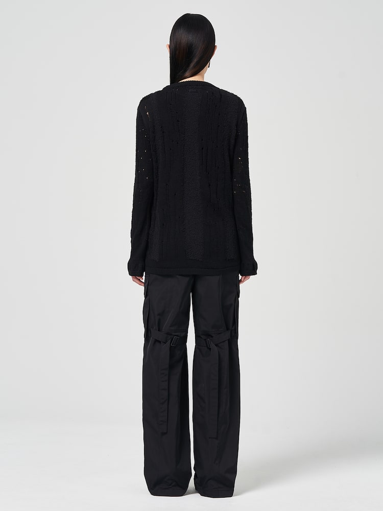 JUUN.J Black Openwork Jumper