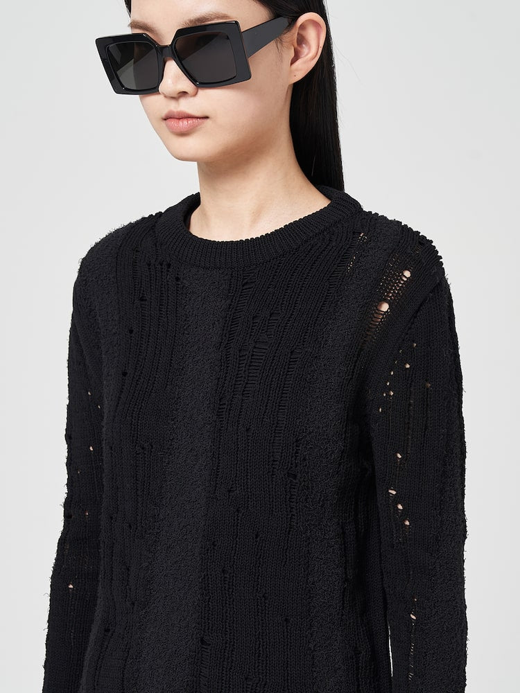 JUUN.J Black Openwork Jumper