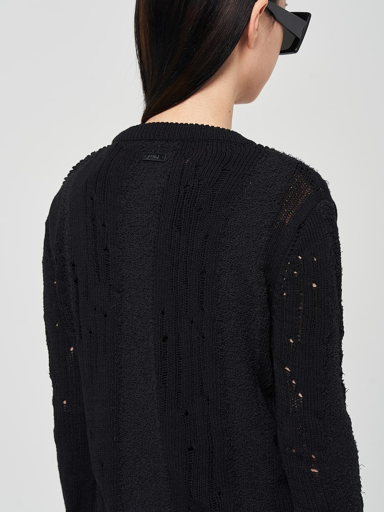 JUUN.J Black Openwork Jumper